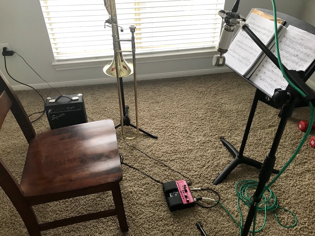 JacqueFalcon's tweet photo. Messing around with some looping today #looppedal #looper #bossrc30 #boss #trombone #edwardstrombone  #bluespark https://t.co/YpxPXs1jN9
