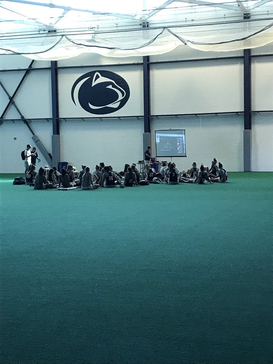 PennStateWLAX's tweet photo. Catching the @PennStateFball game during our break at today's @Join1Love home tournament! #WeAre #OneTeam #PSUWLAX https://t.co/epZqIGbLIq