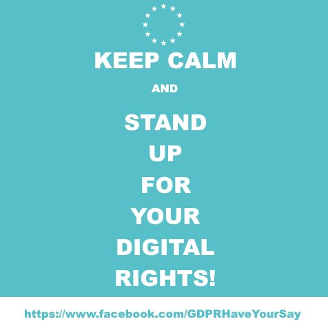 TMorais's tweet photo. Keep Calm & Stand Up 4 Ur Rights! Get Ur Teen Action Kit & Have Ur Say on Ur Digital Rights! https://t.co/Pfv5nCotlC
#GDPRHaveYourSay #GDPR https://t.co/o7geep7DNE