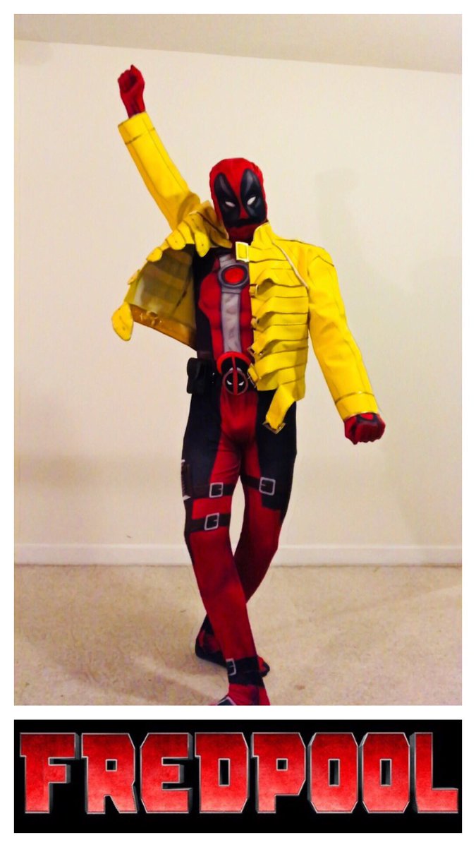 thelonecommuter's tweet photo. At Queen Con-I give you #FREDPOOL
#cosplay #deadpool #freddiemercury #deadpool2 #marvel #queen
@vancityreynolds @deadpoolmovie @davidmleitch https://t.co/nbN4PIGVFy