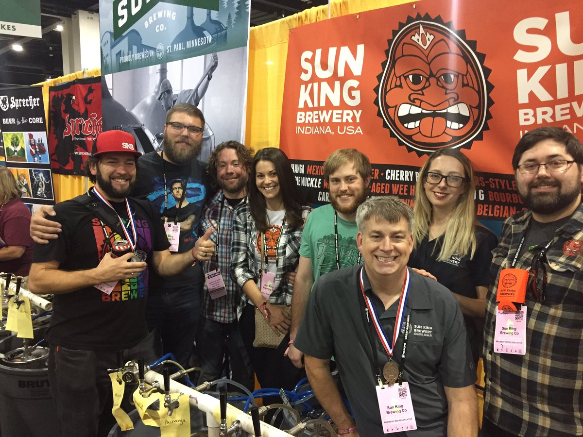 SunKingBrewing's tweet photo. SKB Crew representing! Stop by #GABF booth F6 to sample award winning #CherryBusey & #MagpieMuckle ๐๐ป๐ฅ๐ฅ๐ป https://t.co/8M4ITdOEbH