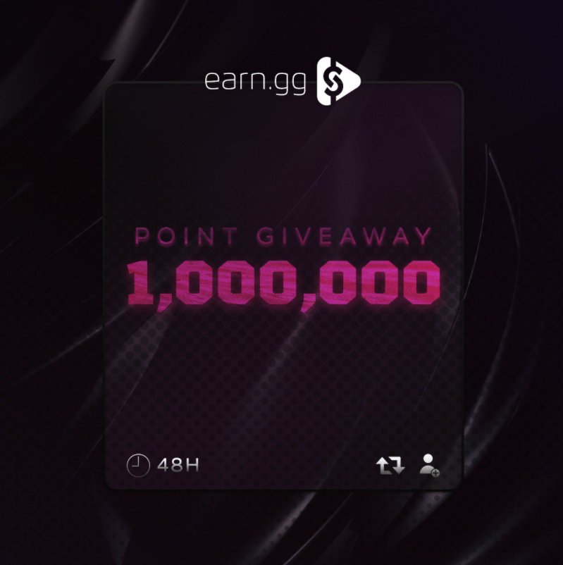 elootgg's tweet image. 1 MILLION POINT GIVEAWAY: RT + Follow to enter... Drawn in 48 hours!