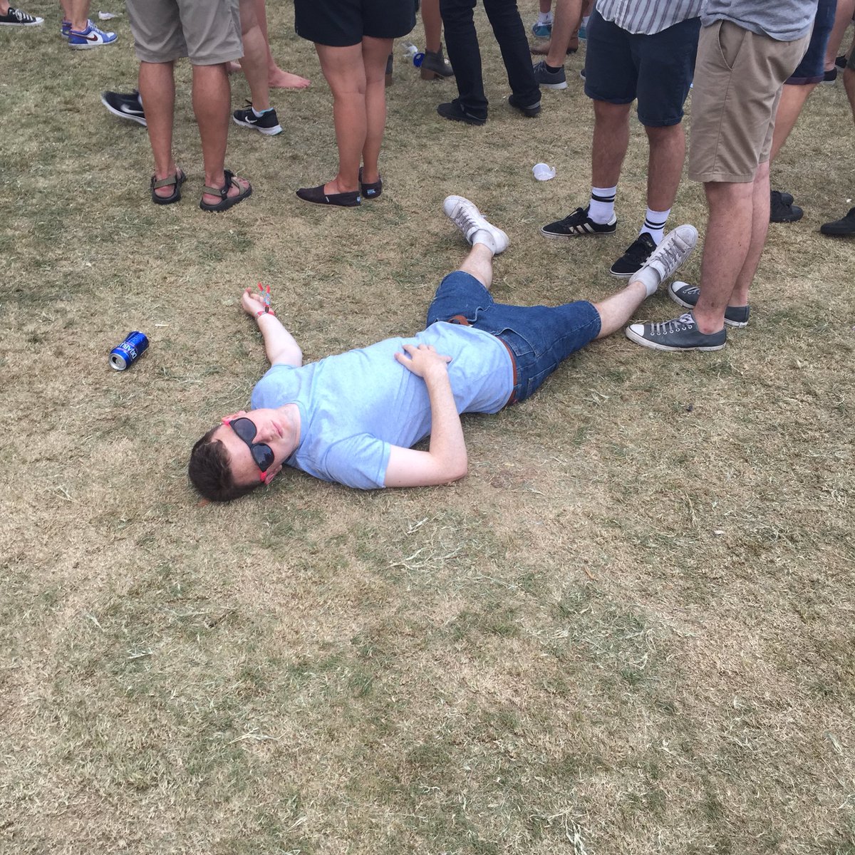 My man failed to regulate his booze.#AustinCityLimits #millertime