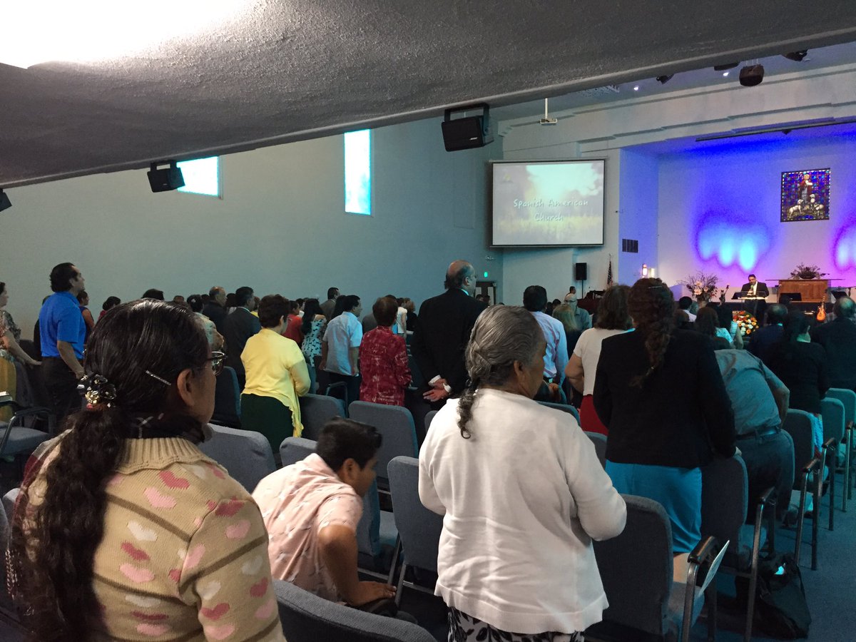 MSantiagoAD54's tweet photo. Visiting the Spanish-American Seventh day Adventist Church in Boyle Heights to talk about my #AB19 Free Community College Bill and other legislative &amp; district updates. #AD53 https://t.co/l0FZNjkNlZ