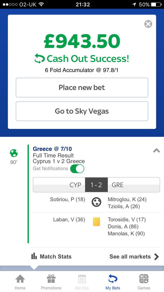CalumBisset's tweet photo. @SkyBet bottled it last minute but can't complain https://t.co/vBBXs2dTtf