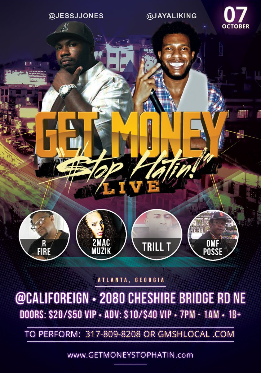JessJJonesJr's tweet photo. Final event of #GMSHFallFest #Atlanta is #Tonight at #Califoreign 7pm-1am w/ @jessjjones @Jayali_Music, R Fire, 2 Mac, OMF, Trill T, & More https://t.co/D98iFOb0Cp