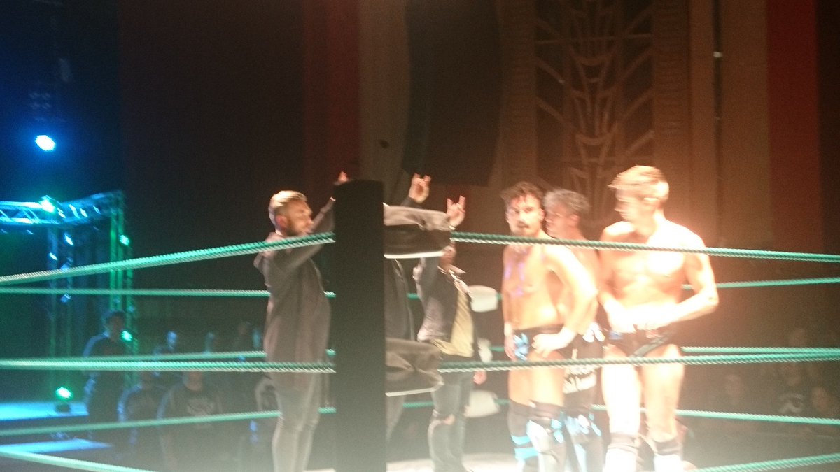 waynelynch's tweet photo. @TheWalkingDale you missed this @LuchaForeverUK. #Bss throwing up #TooSweets to ospreay scurll and zsj. Was sick https://t.co/0TrwmOnCYs