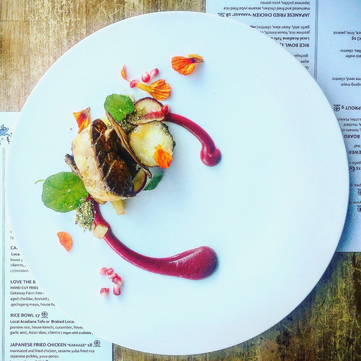 StudioEastHFX's tweet photo. Tonight’s Feature: Seared #foie with ginger parsnip and pistachio cake, pomegranate #chefraybear #feature #makeitspecial #prethanksgiving https://t.co/KUG4wW4qbE
