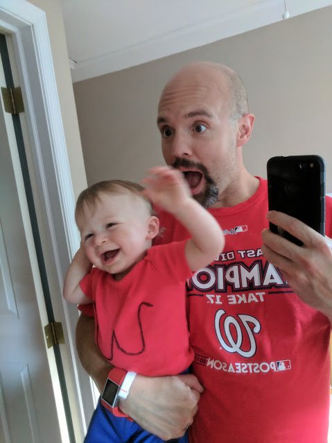 illegalerror's tweet image. When you need a #rallybaby but nobody has onesies in your size you make one at home! #CurlyW #Nationals @FightinHydrant