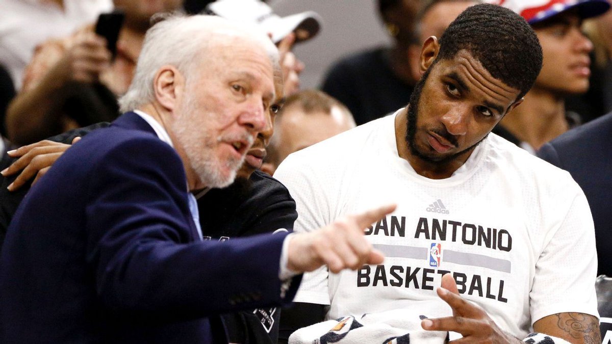 SAFlames's tweet photo. Will heart-to-heart with Pop ignite Aldridge?  https://t.co/u4R3ClzfdM https://t.co/kx6sdCXge0