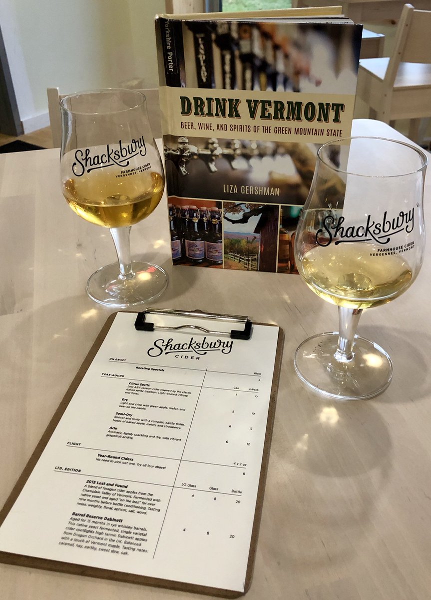 Enjoying some <a href="/Shacksbury/">Shacksbury</a> #hardcider from the source #Vermont 🍻