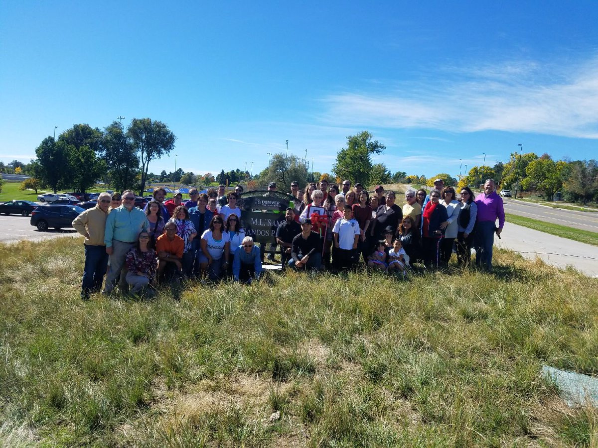 TheannSandos's tweet photo. A beautiful day to celebrate the dedication of Sam Sandos park! #Denverisgood #fam https://t.co/gdxDyYOlJv