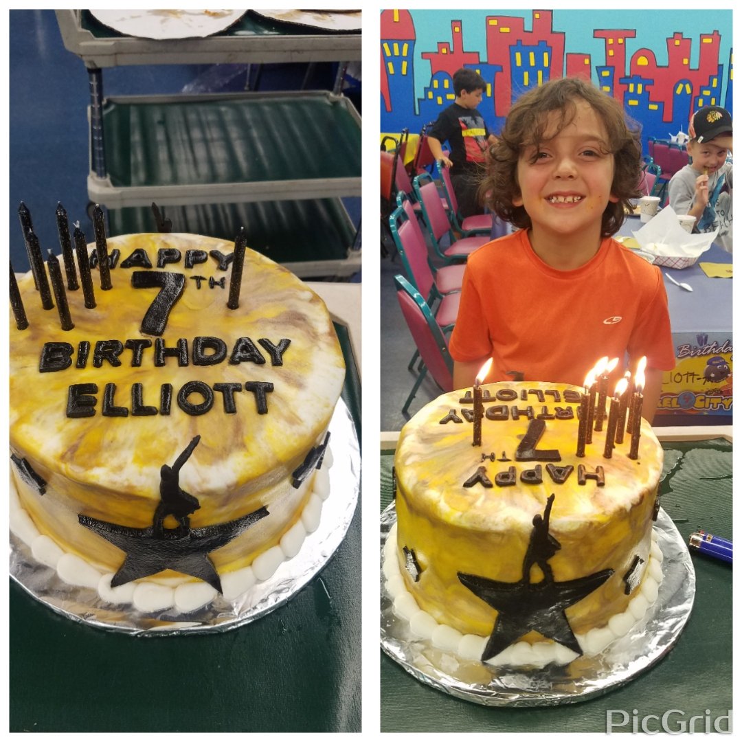 AimeeKleiman's tweet photo. Best 7th birthday ever! @Lin_Manuel @HamiltonMusical @DaveedDiggs @leslieodomjr #hamiltonbirthday #doneparenting #hamcake https://t.co/i8bEAYi87p