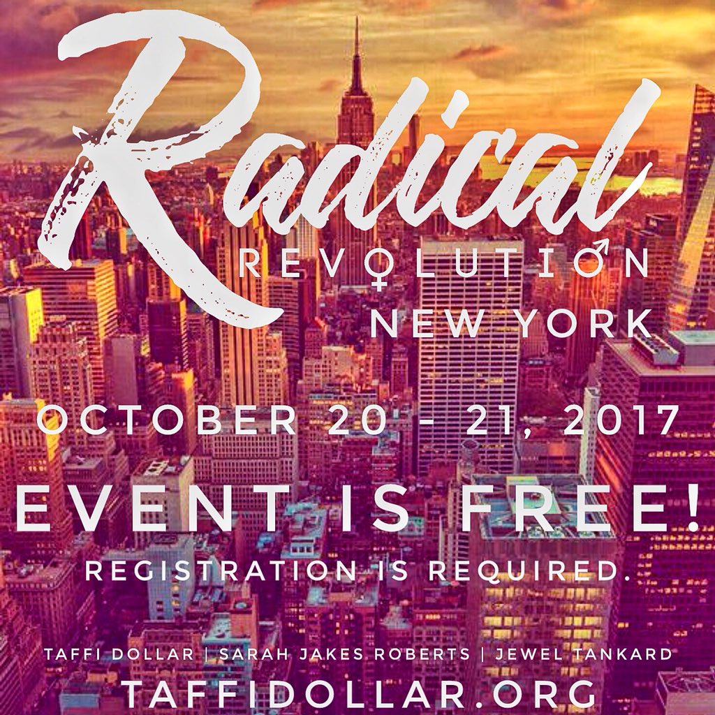 WorldChangersNY's tweet photo. The Radical Revolution NYC is now free, but registration is still required! Spread the word! #worldchangersny #biblicalequality https://t.co/WCcvKSW7vz