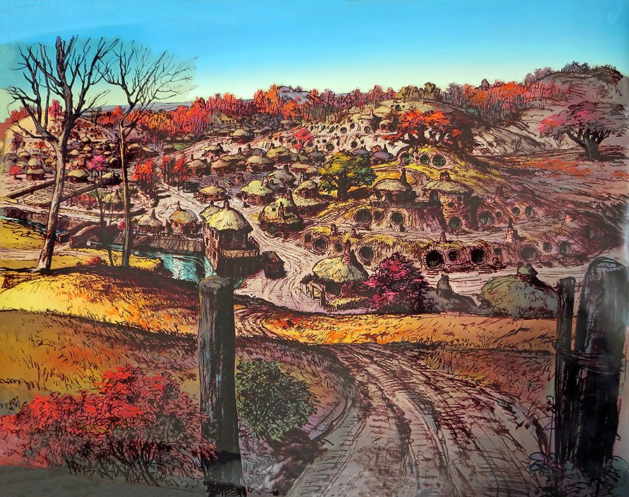 ralphbakshi's tweet image. Autumn in the Shire by Huebner/Vita #LordoftheRings #Tolkien