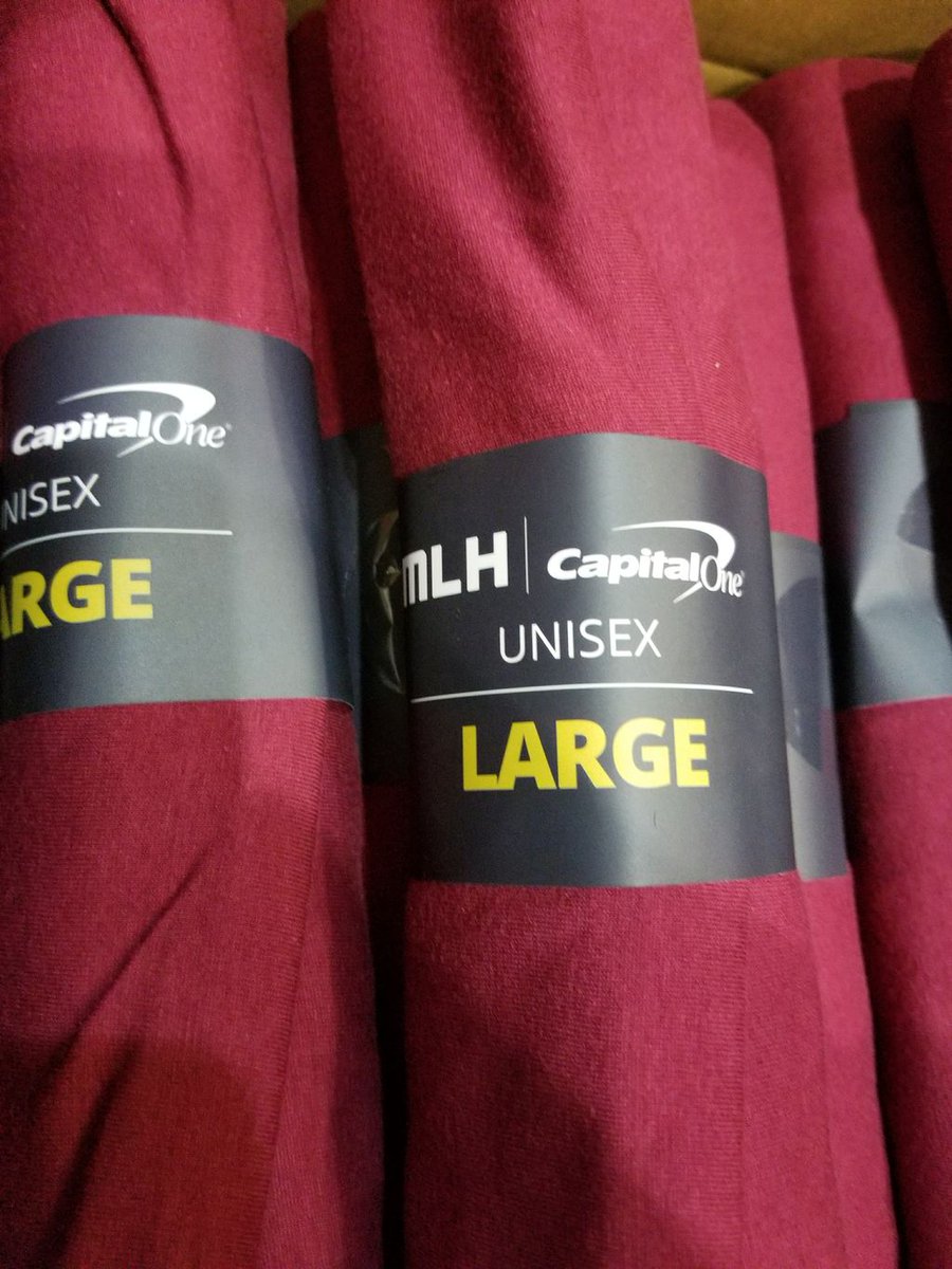 MLHacks's tweet image. Shoutout to our amazing friends at @CapitalOne for these super great MLH season shirts! #HackUMBC