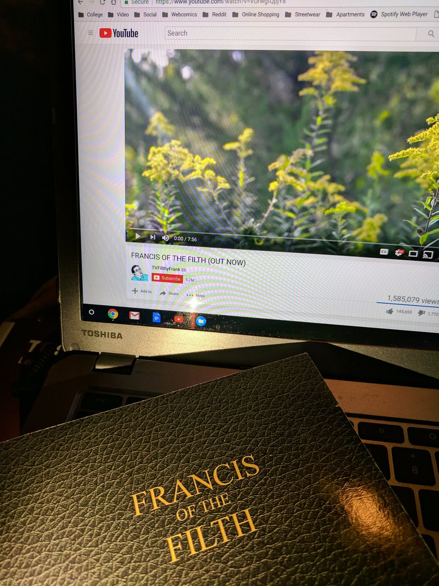 thousandsidney's tweet photo. Already own the book and I'm barely watching the announcement video. Go figure @FilthyFrank @sushitrash #FrancisOfTheFilth https://t.co/oszXBdRpat