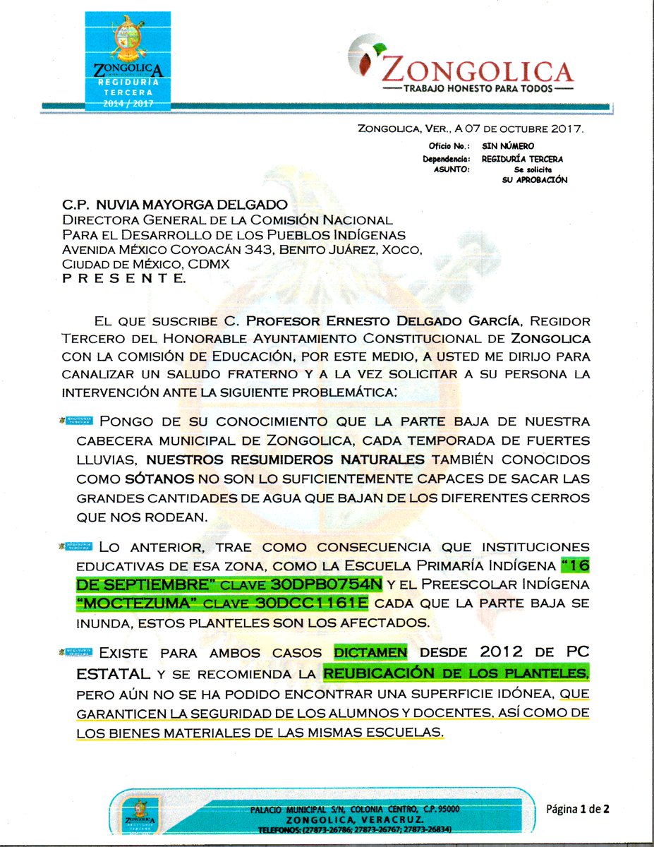 RegTercera's tweet photo. @EPN @Nuvia_Mayorga
SOLICITO APOYO E INTERVENCIÓN PARA REUBICAR DOS CENTROS ESCOLARES EN EL MPIO DE ZONGOLICA, VERACRUZ.... https://t.co/HmKDbomP8q