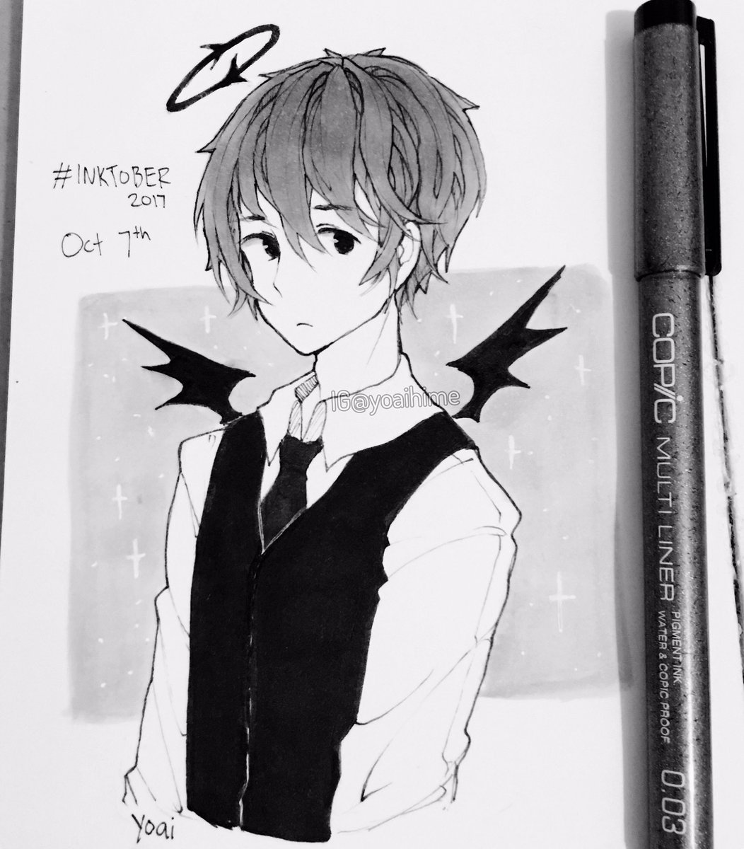 asdfghjkl I managed to complete the 7th day in a row and now I'm barely hanging on ( ≧Д≦) #inktober2017 