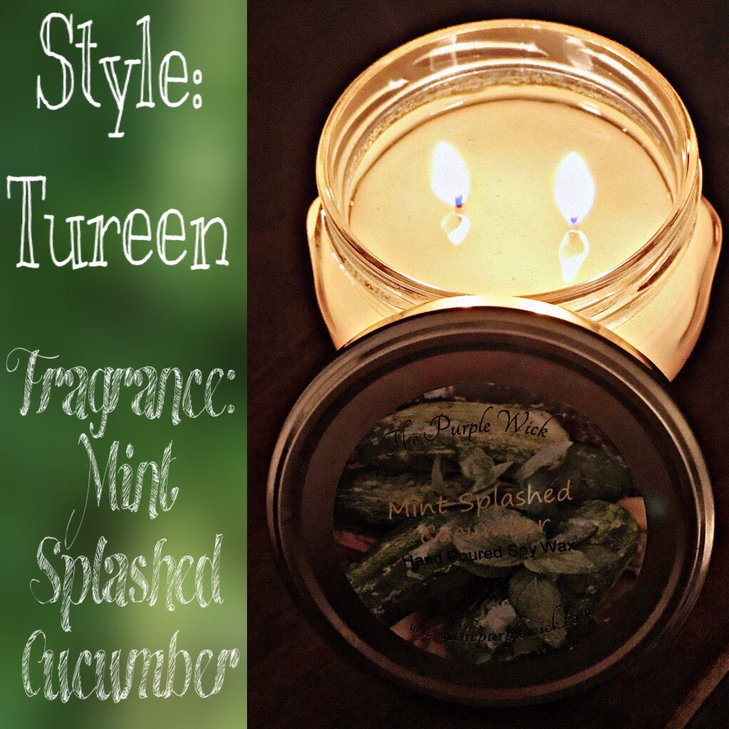 thepurplewick's tweet photo. Mint Splashed Cucumber in Double Wick Tureen https://t.co/yitFhbqpiQ #refreshing #relaxing #mint #cucumber #tureen #doublewick #puresoy https://t.co/ygOvH7w1t8