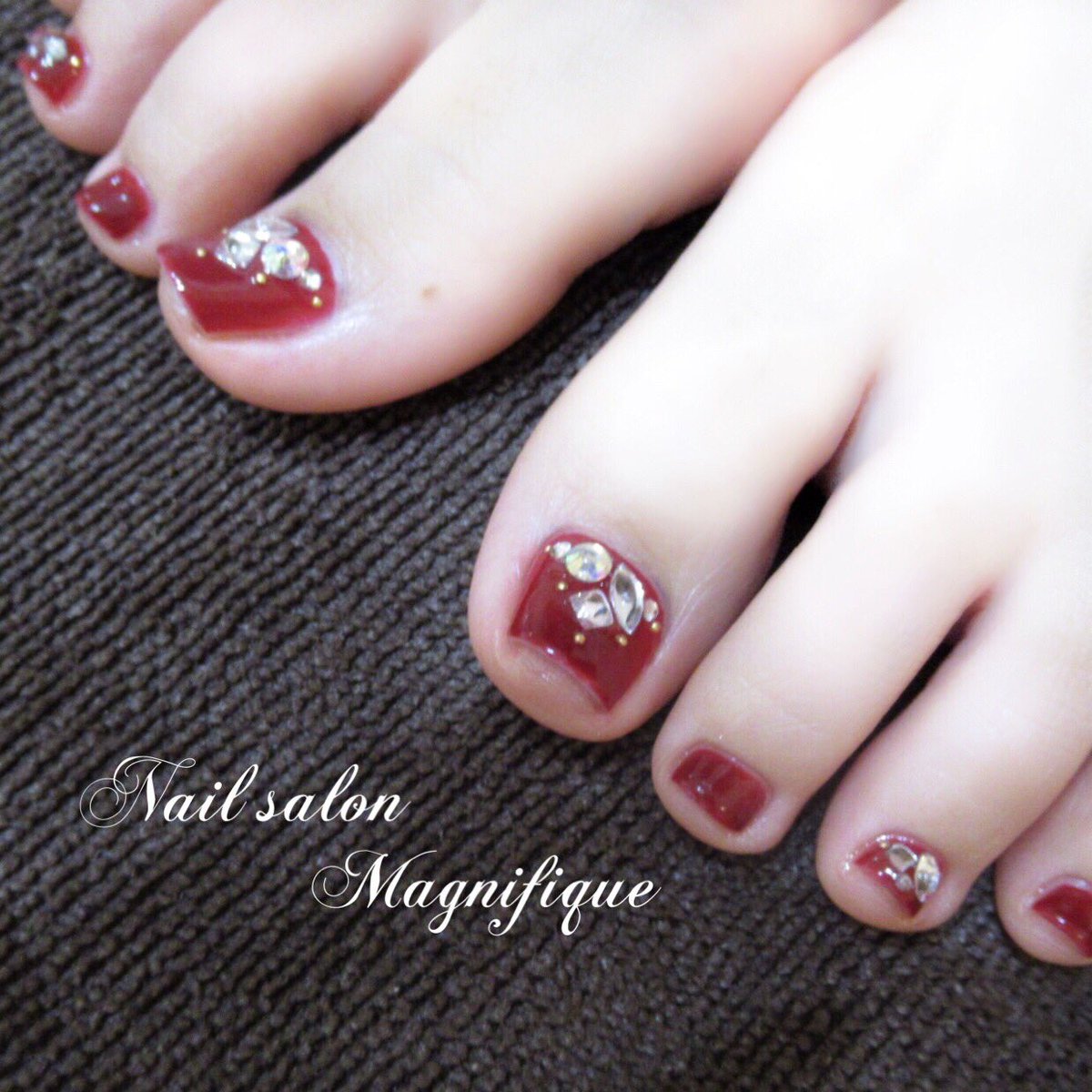 Nailsalon Magnifique على تويتر Nail Nailsalon ネイル ネイルサロン Footgelnail Footnail 足ジェル ワインレッド 恵庭ネイルサロン マニフィーク 恵庭