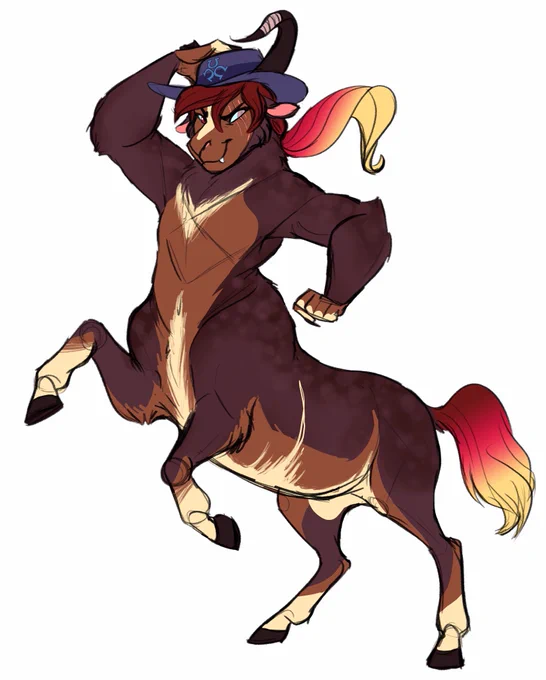Result of today's stream! I designed a beverage company for an AU: this is their mascot and some of their drinks. C: 