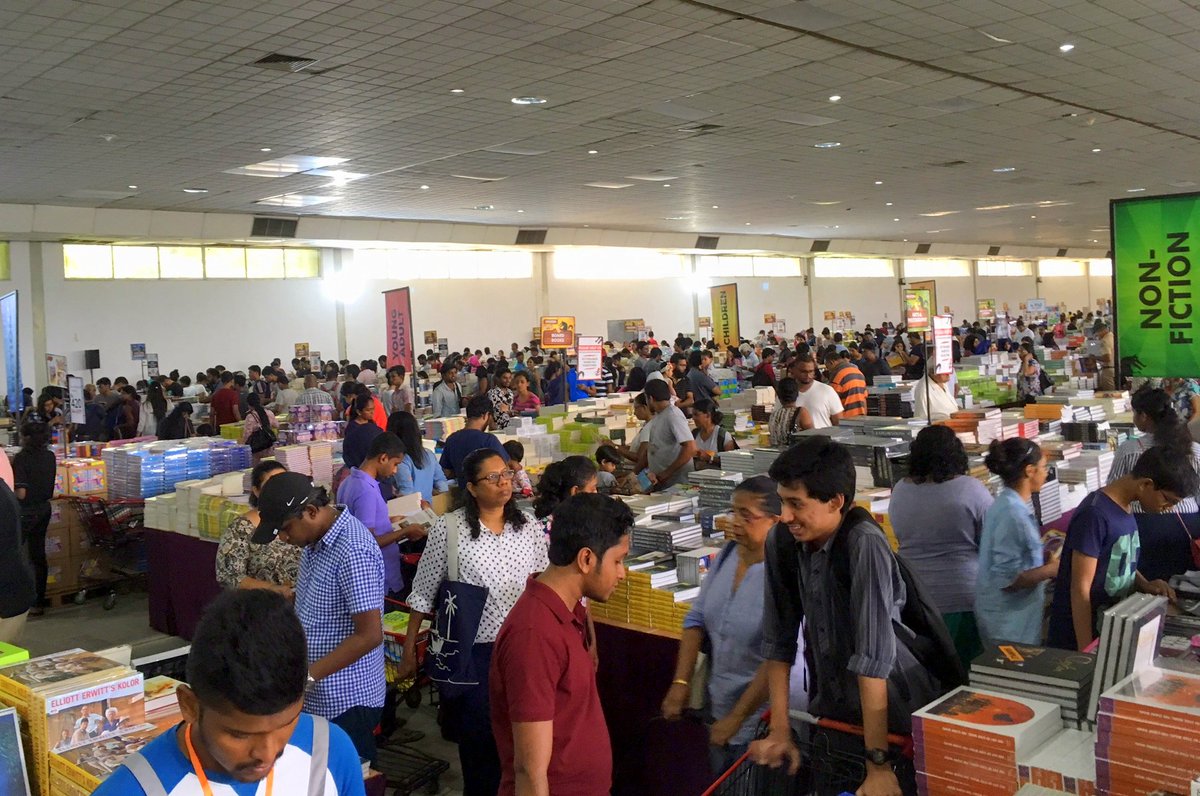 AHemmathagama's tweet photo. @ashankumar Considerable footfall at #BigBadWolf #BookSale at #lka #SLECC 😀
But was unable to find most in my long list! 😟 https://t.co/Gjfy9deWyu