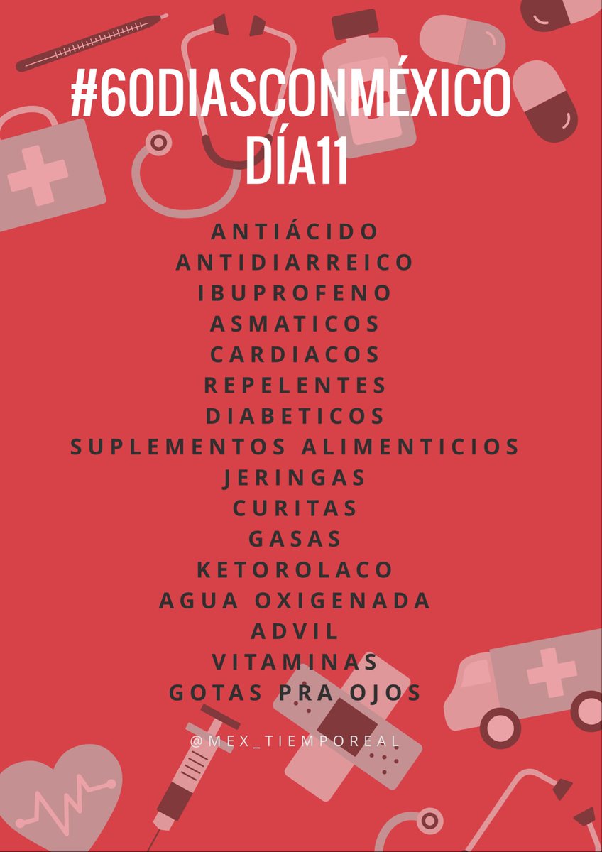 mex_tiemporeal's tweet photo. #FuerzaMexco #60DíasConMéxico si no saben que medicamentos donar acá unas sugerencias 👇🏻👇🏻 https://t.co/Gd1oldpI0D