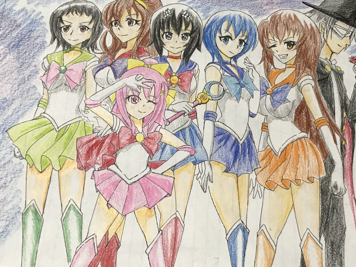 北西センロ ﾛｰｼﾞｰ色の覇気使い 擬人化きかんしゃ セーラームーン 擬人化きかんしゃでセーラームーンコス W 描いた本人もニヤニヤが止まらなかった ジュピターマリオン マーズエミリー チビロージー セーラーメイビス マーキュリーベル