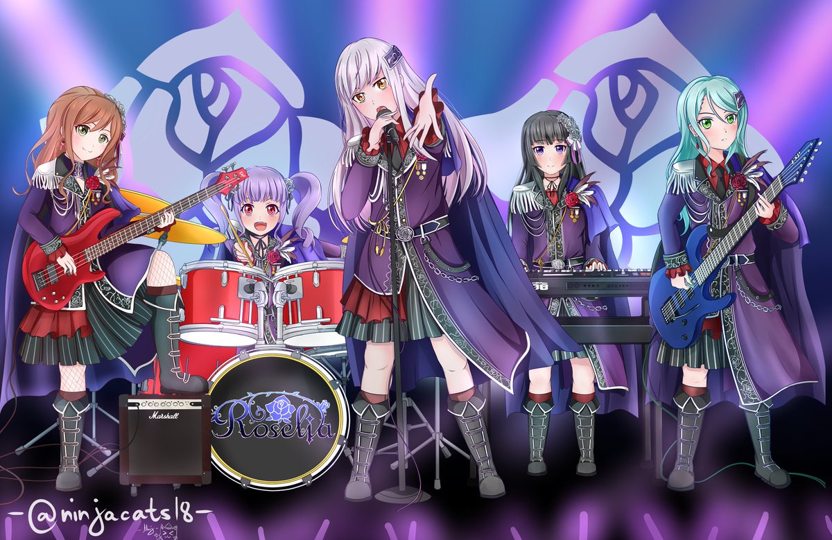 Ninjacat Flower Stand Illustration That I Made For Roselia 2nd Live Zeit Roselia 凄いぞroselia Credits To My Friend Nanp For The Pics T Co Zhmjiiukcg