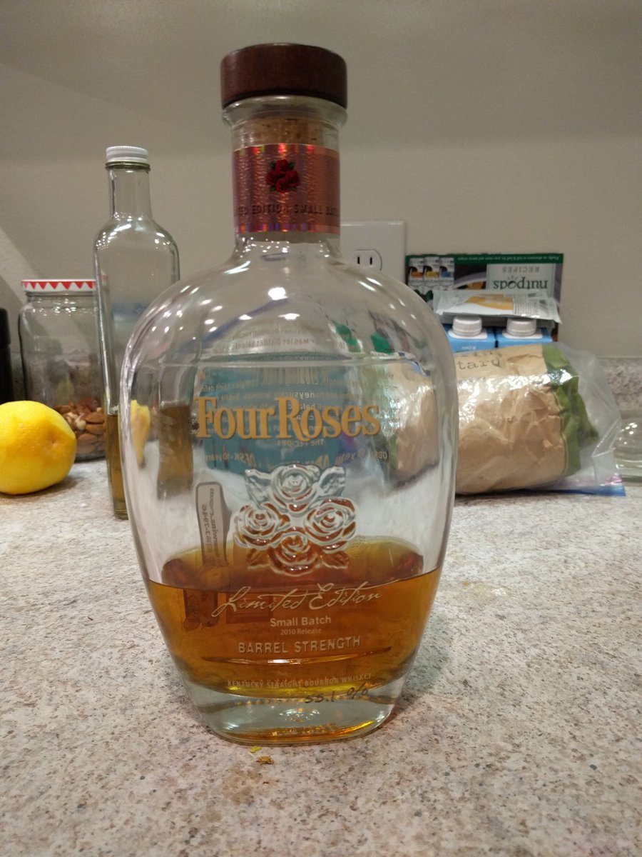 Almost out. :( Fortunately we have other bottles of  <a href="/4RosesBourbon/">Four Roses Bourbon</a>  deliciousness. :D