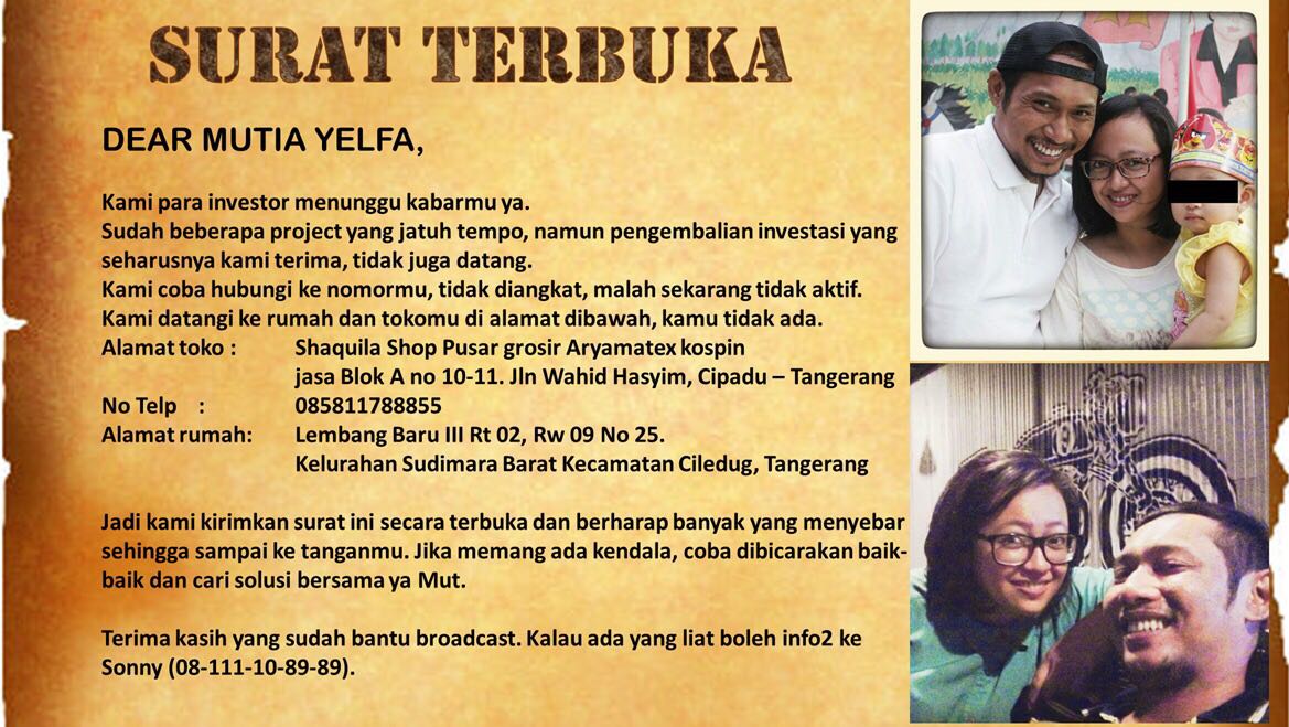 DICARI !!! Orang ini sedang dicari teman2nya para investor. Mohon bantuan retwitt. Thanks