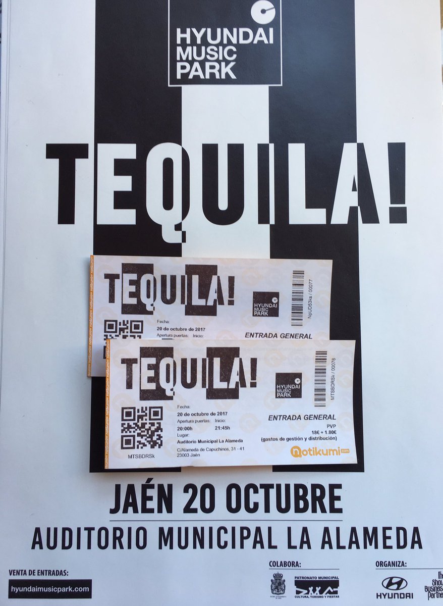 VigSur's tweet photo. #jaen 20 de Octubre @sanlucas TEQUILA @grupojadisa @HyundaiEsp @HyundaiFanParks @CulturaTurism @Juventud_Jaen @Bevald_Jaen #saltajaen #go 😎🎸 https://t.co/mog7LAZhLT