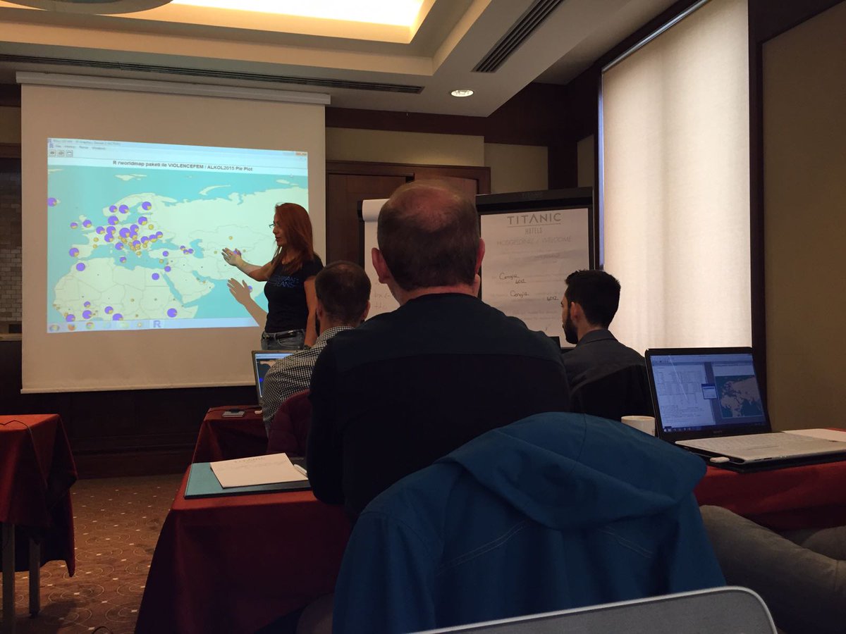 DataLabTR's tweet photo. #DataViz with #RSoftware Training on Oct.08 #İstanbul #ggplot2 #RWorldMap Harita Endeksleme Uygulamaları #DataLabTR @fatma_cinar_ftm https://t.co/Io6gHGGXRW