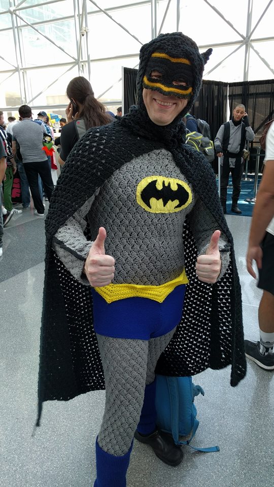 knithacker's tweet image. Spotted @ #NYCC2017 by @yarnmarketnews Says he's the "Dark Knit" even tho #cosplay is #crochet. I forgive him. #nycc bit.ly/2z6w8ZD