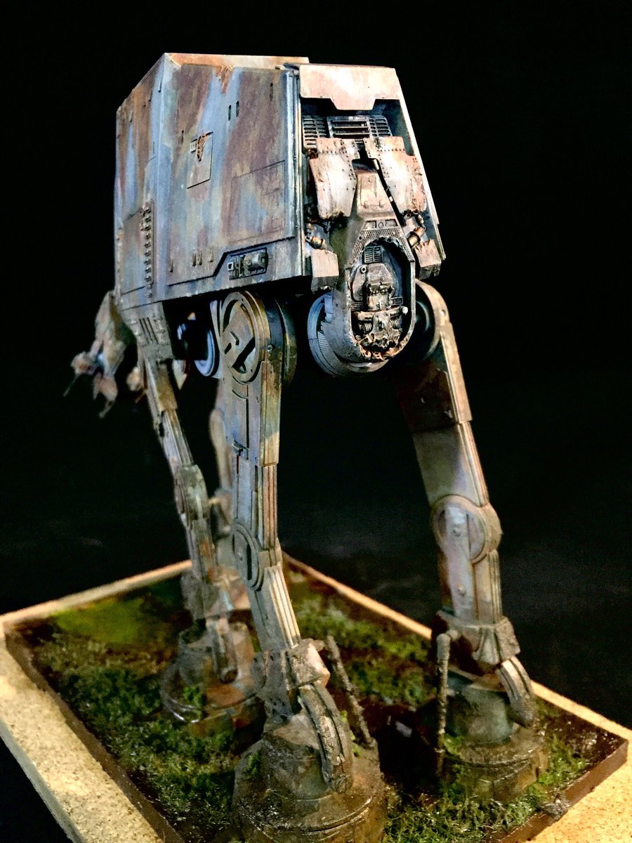 VikinggWu's tweet photo. StarWars -AtAt in swamp diorama 
#bandai #starwars #atat #model #sawmp https://t.co/ECN83QCWfi