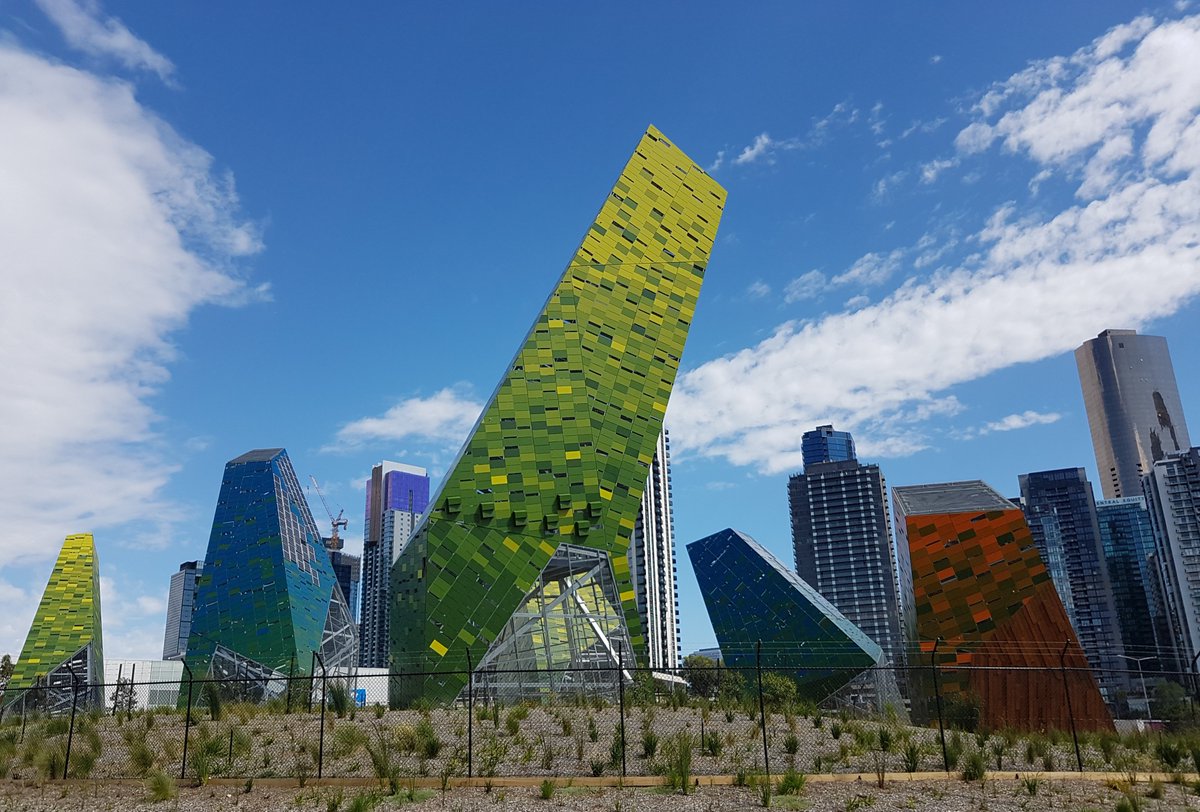 viewsfromabike's tweet photo. Shiny #melbourne showing off some interesting architecture on a sunny Sunday afternoon. #viewsfromabike #joysofbikeriding https://t.co/VvTN9WdTQh