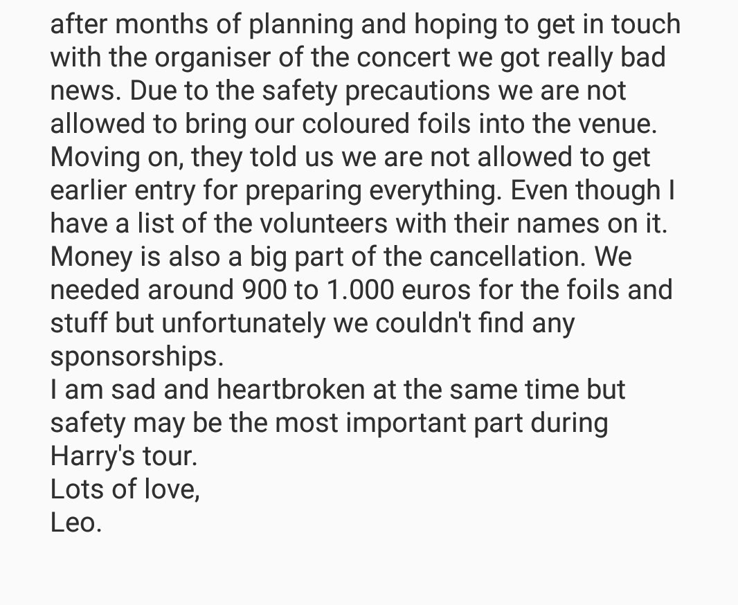 HarryStylesMunich tweet media