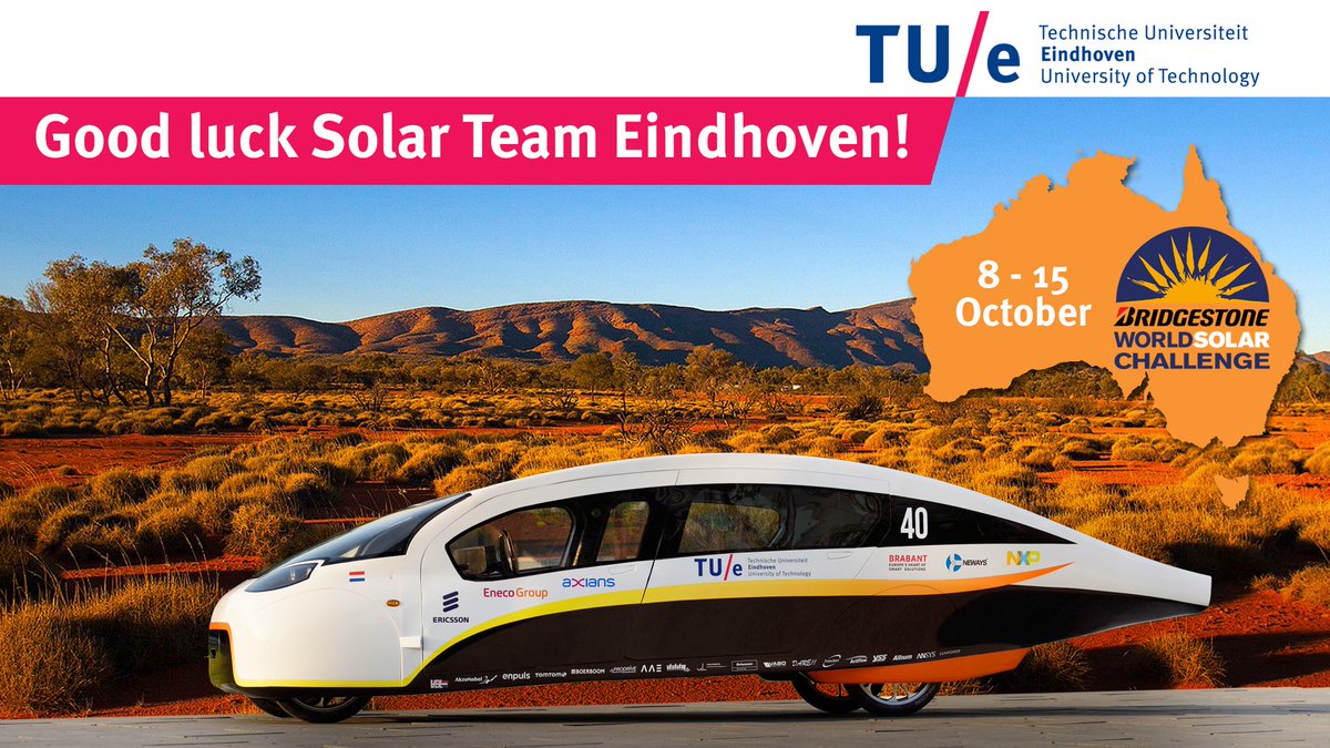 Vandaag start <a href="/solarEHV/">Solar Team Eindhoven</a> met #StellaVie aan de World Solar Challenge in Australië. Veel succes down under! #BWSC17