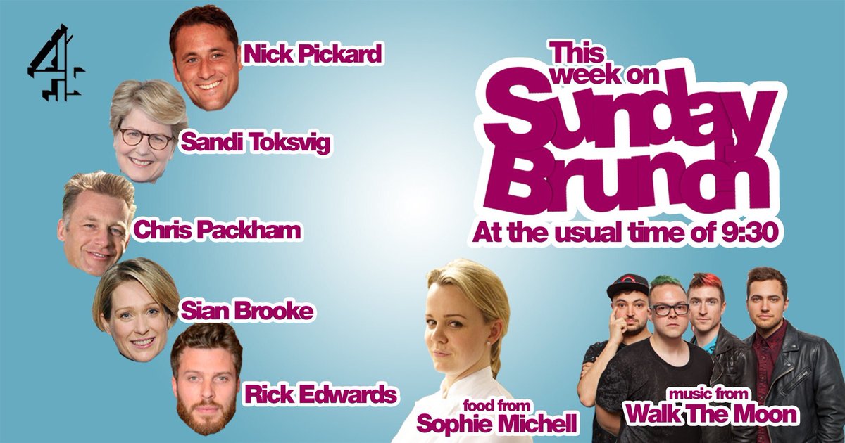What an exciting lineup! Join <a href="/SundayBrunchC4/">Sunday Brunch</a> in 5mins on <a href="/Channel4/">Channel 4</a> to start your Sunday off right!