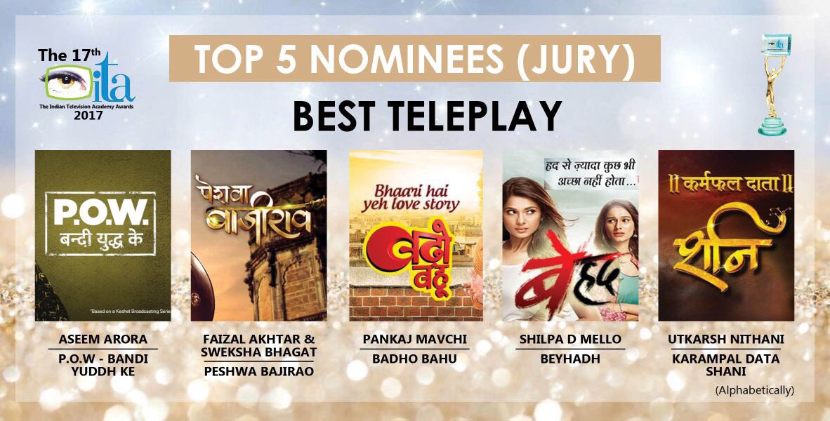 utkarshnaithani's tweet photo. Yours truly nominated in the category of Best Teleplay in @TheITA_Official 
For #Karmphaldata #SHANI 
Shubham Bhavatu🙏🏼 https://t.co/VAuZ09vrmM