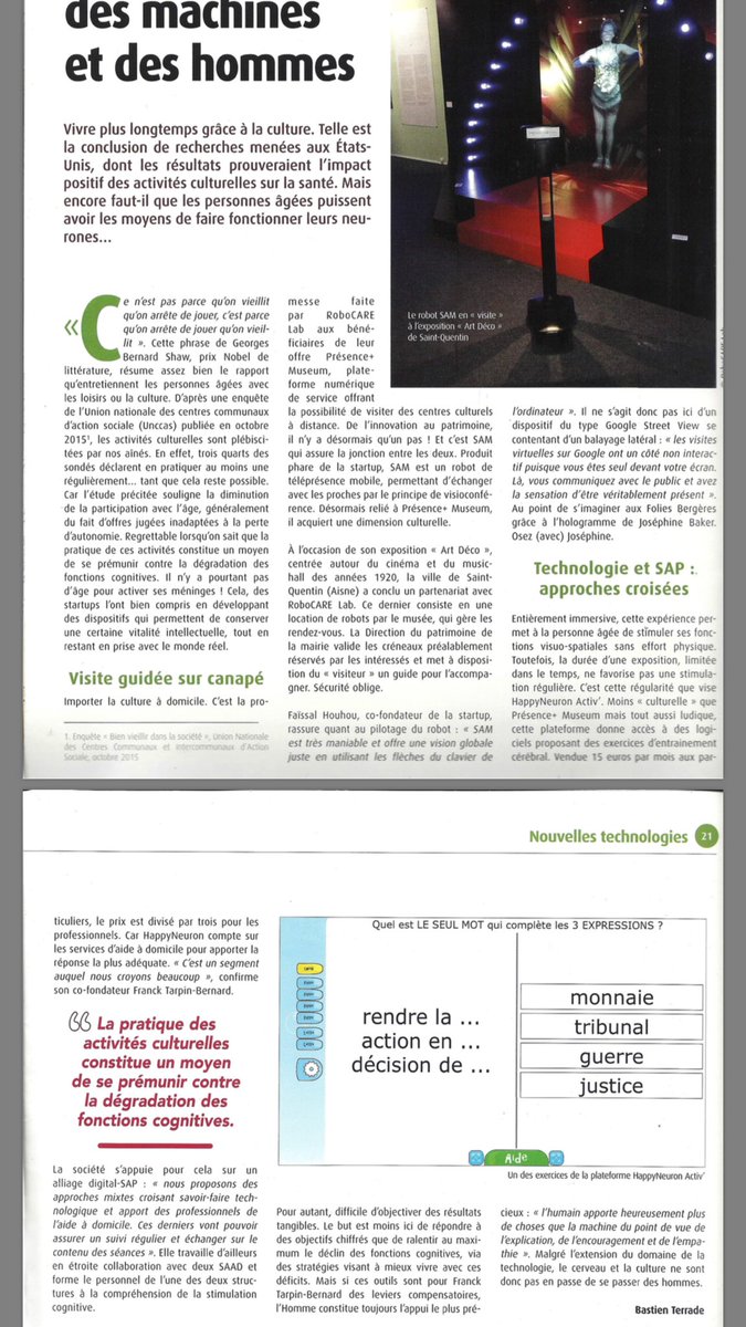 La technologie au service de l'humain <a href="/robonumerique/">Robonumérique</a> <a href="/AggloStQuentin/">Agglo du Saint-Quentinois</a> #musees #Seniors #Journaldudomicile