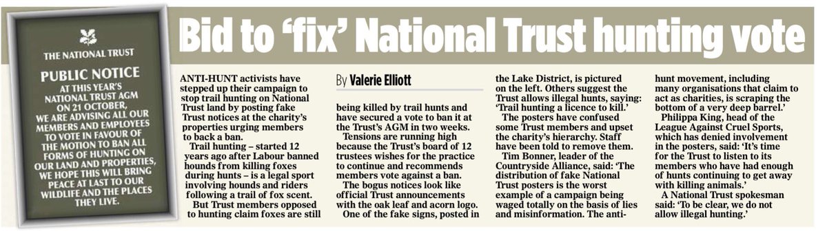 Anti-hunt activists wage campaign on the basis of lies and misinformation using fake Trust posters via <a href="/DailyMailUK/">Mail+</a>