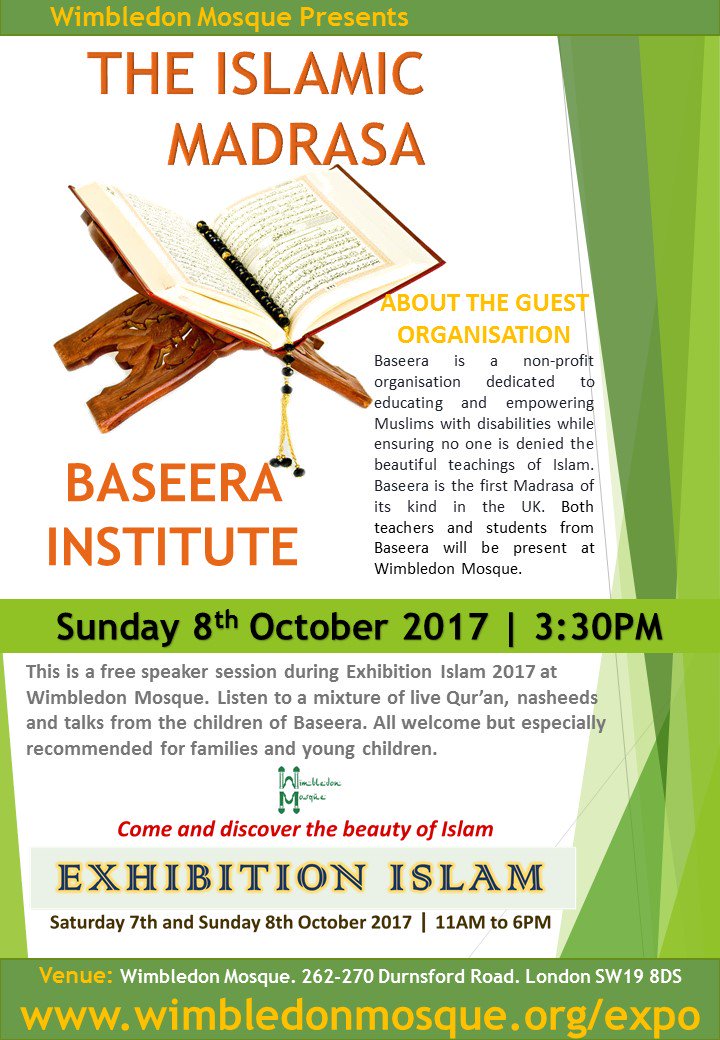 WimbledonMosque's tweet photo. Fantastic to see so many people on the first day of #ExpoIslamWimbledon. Join us today anytime between 11-6pm. 🕌

#Wimbledon #London https://t.co/uWBGdCW2zF