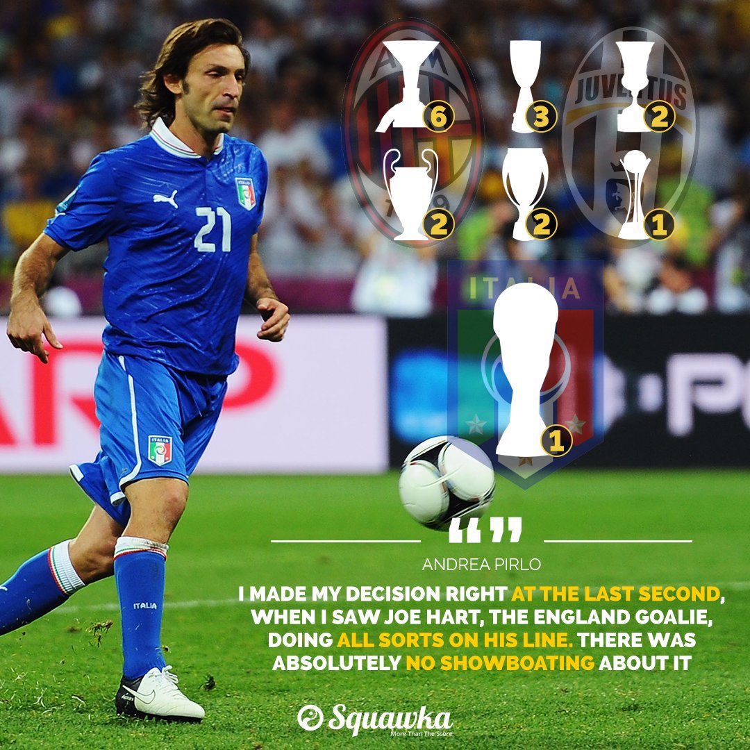 Squawka's tweet photo. Happy retirement, Andrea Pirlo.

755 club games 🏃🏻
116 senior caps 🇮🇹
86 goals ⚽️
17 trophies 🏆

One of the coolest to ever do it. 😎 https://t.co/xmesLx309s