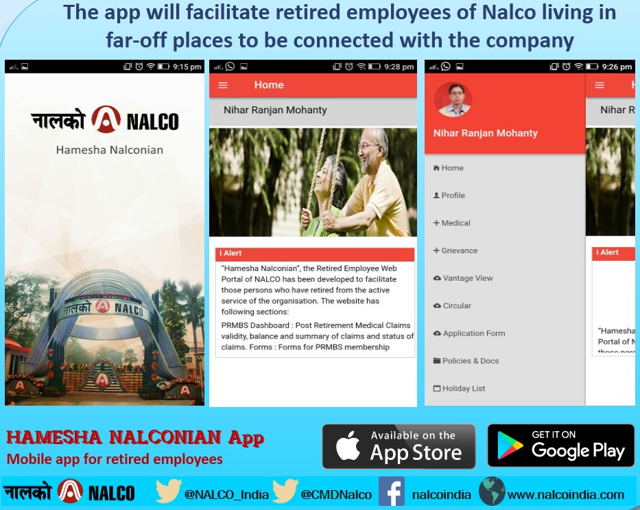 NALCO_India's tweet image. NALCO launches mobile app and web portal for Retired employees to remain connected with the company #SeniorCitizensWeek