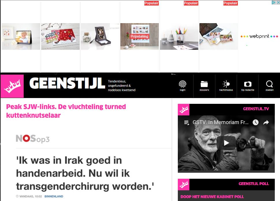 hilde_temp's tweet image. @Webprint Uw reclame staat op Geenstijl. U financiert hiermee racisme/haat. Hulp nodig bij blokkeren?  Contact: @slpng_giants_nl #webprint