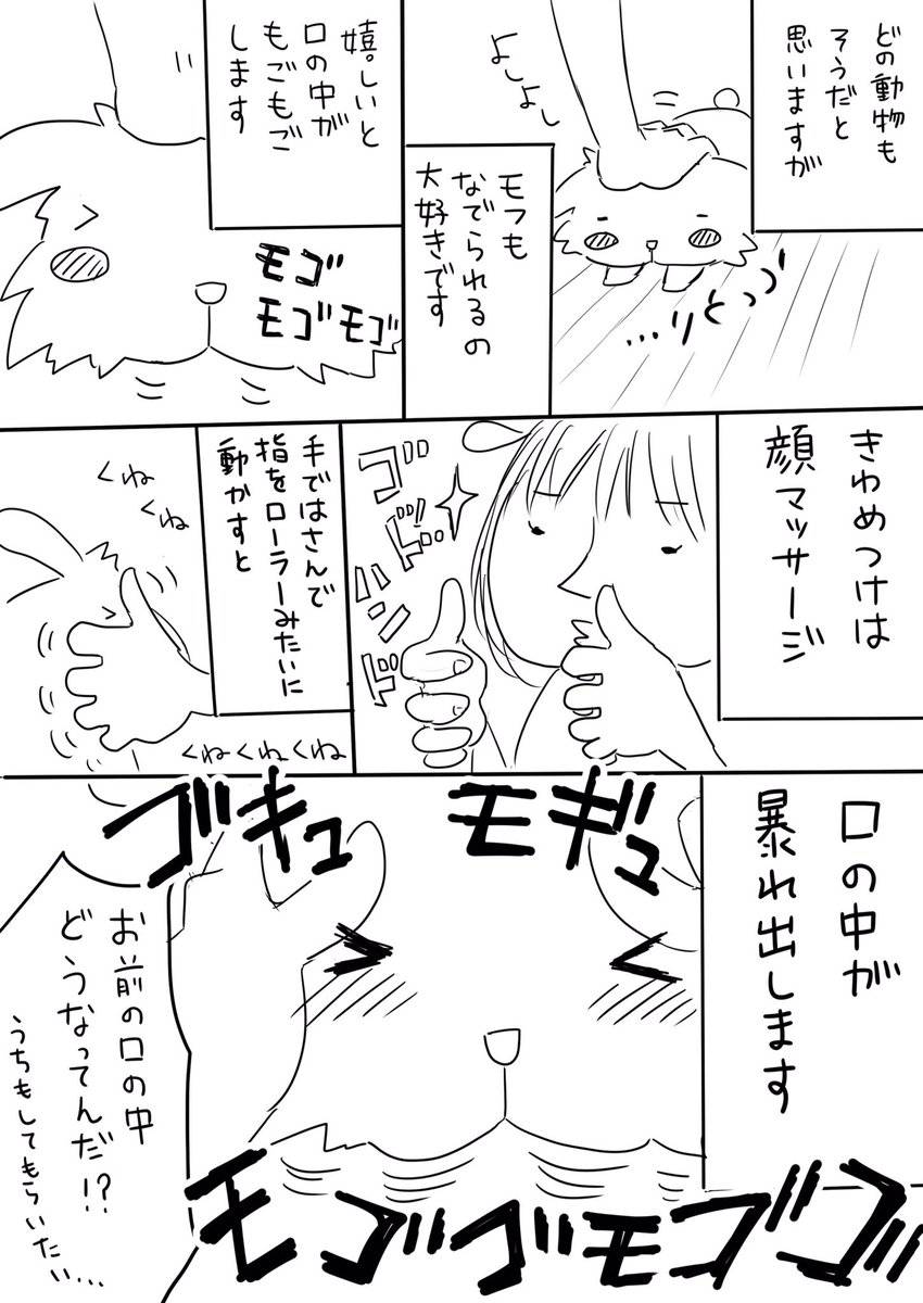 うさぎの嬉しい時のモゴモゴは癒されます、そんな漫画。 