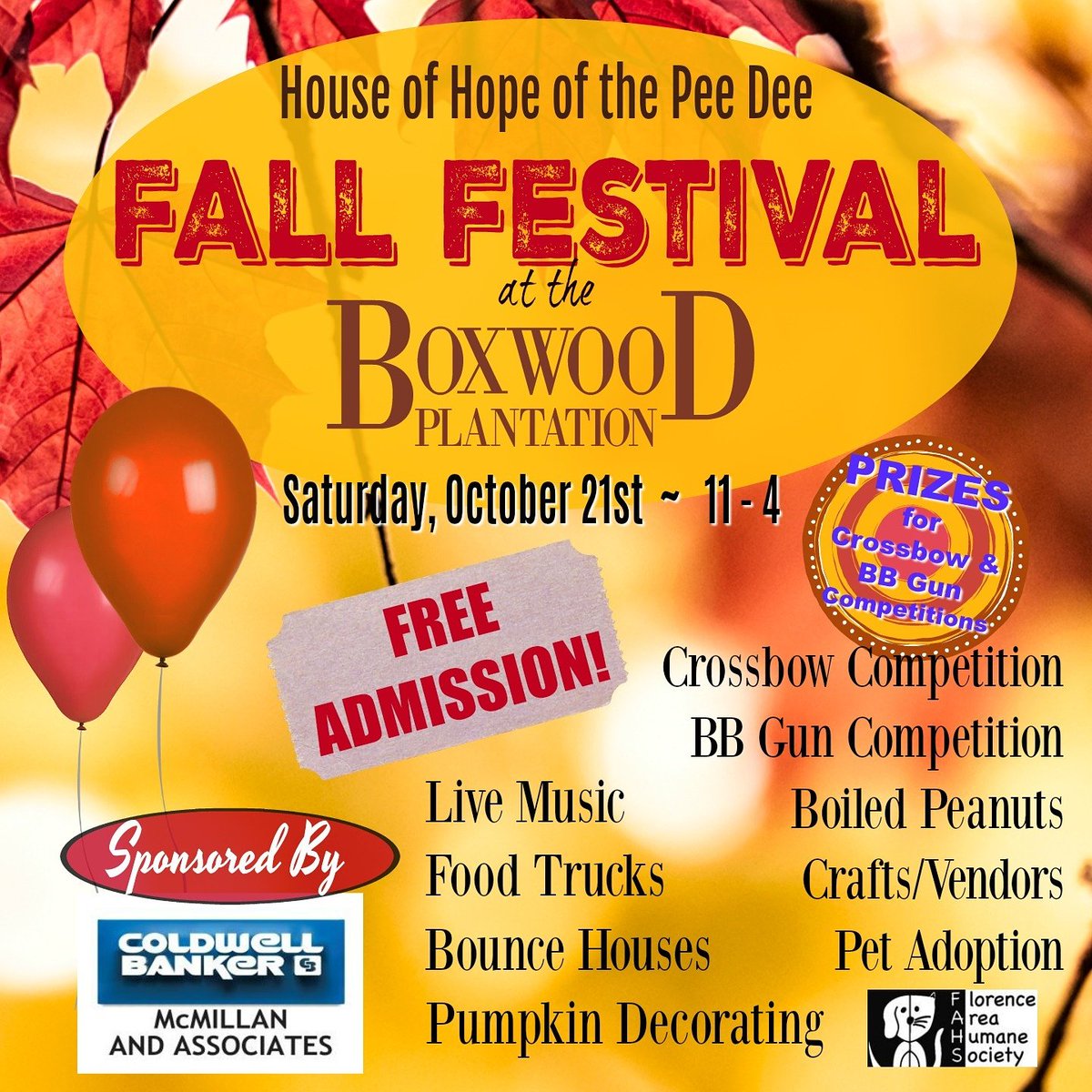 HouseofHopePD's tweet photo. House of Hope to host Fall Festival at Boxwood Plantation, Oct 21st! New Crossbow among prizes for sporting competition!! https://t.co/pWfuIesZal