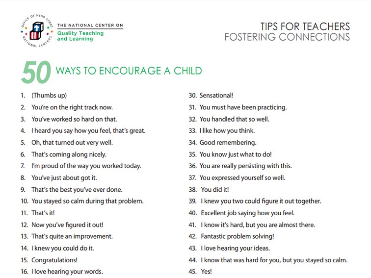 TeachThought's tweet photo. Build them up: 50 Things You Can Say To Encourage A Child  https://t.co/ZXWalHAAjv https://t.co/CN8cAsA5SZ